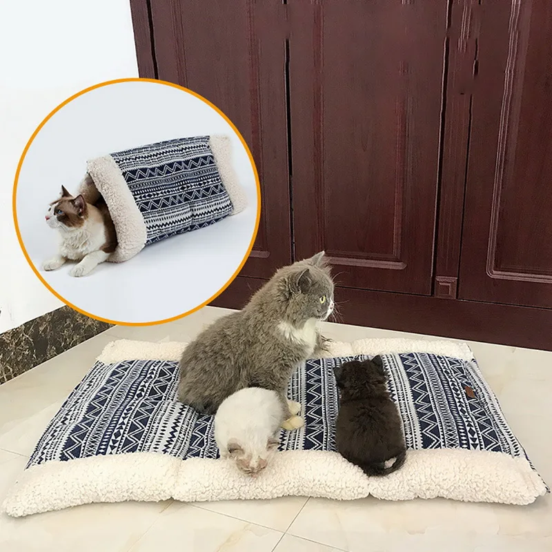 Hoomall хлопковый флисовый коврик для кота собаки кровать Питомца Кошка туннельный