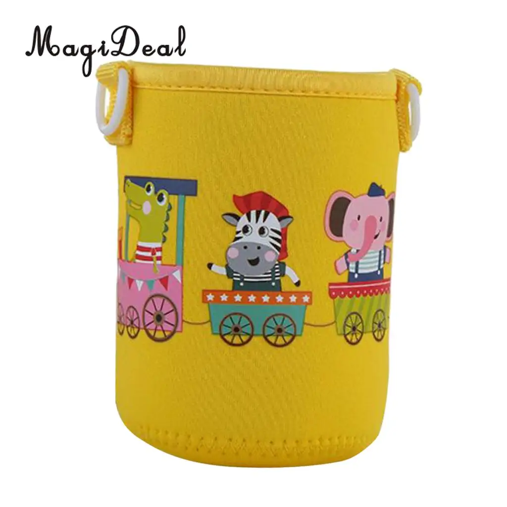 MagiDeal Insulated Water Bottle Sleeve Cartoon Animal Drink Bottle Covers Kids - Build-in Carrying Strap