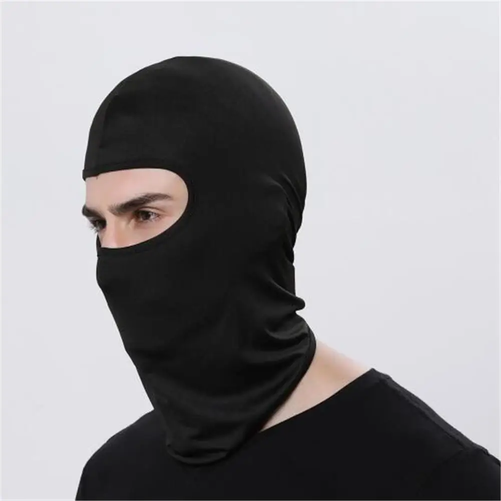 Велоспорт Полный маска для лица на мотоцикле маска для лица Велоспорт Лыжный Спорт шеи защитная Балаклава маска для лица дышащая ветрозащитная - Цвет: Black