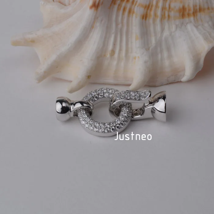 Sterling Silver Necklace Clasp Hinged Buckle (1)