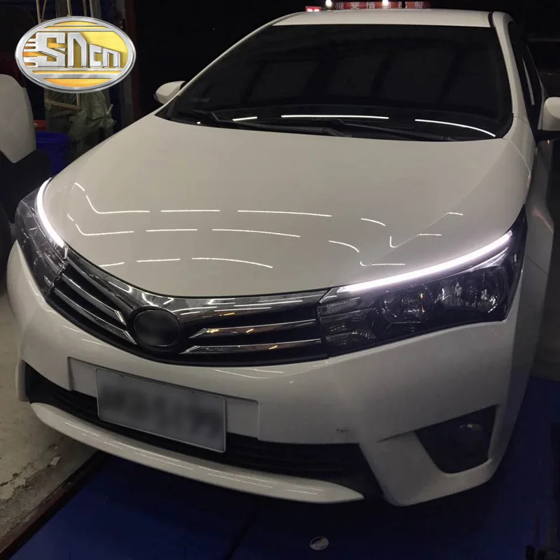  For Toyota corolla 2014~2018 LED DRL Headlight Eyebrow Daytime Running Light fog lamp With Flowing  - 4000001104507