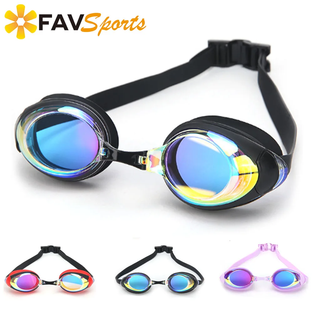 

2019 Professional Swim Goggles UV Anti Fog Swim Pool Waterproof Glasses Adjustable Silicone Coated Eyewear Diving Goggles Adult