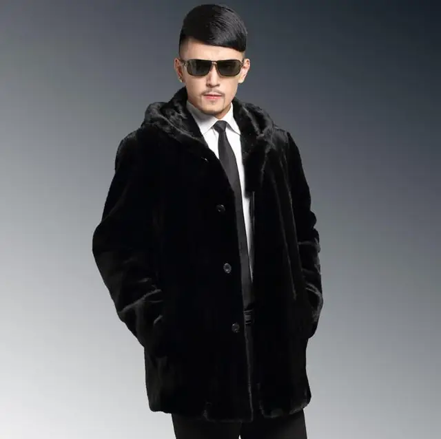 sobretudo de pele masculino