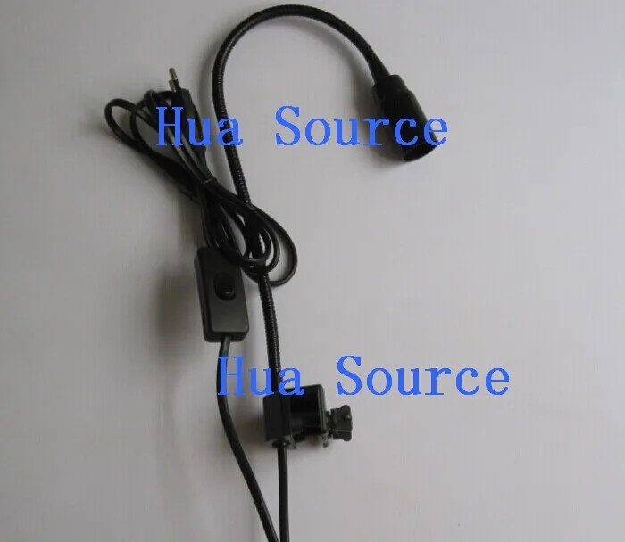 

New Practical Lighting Accessories DIY E14 lamp holder max 10mm with switch gooseneck clamp fish tank lamp base for E14 lamp
