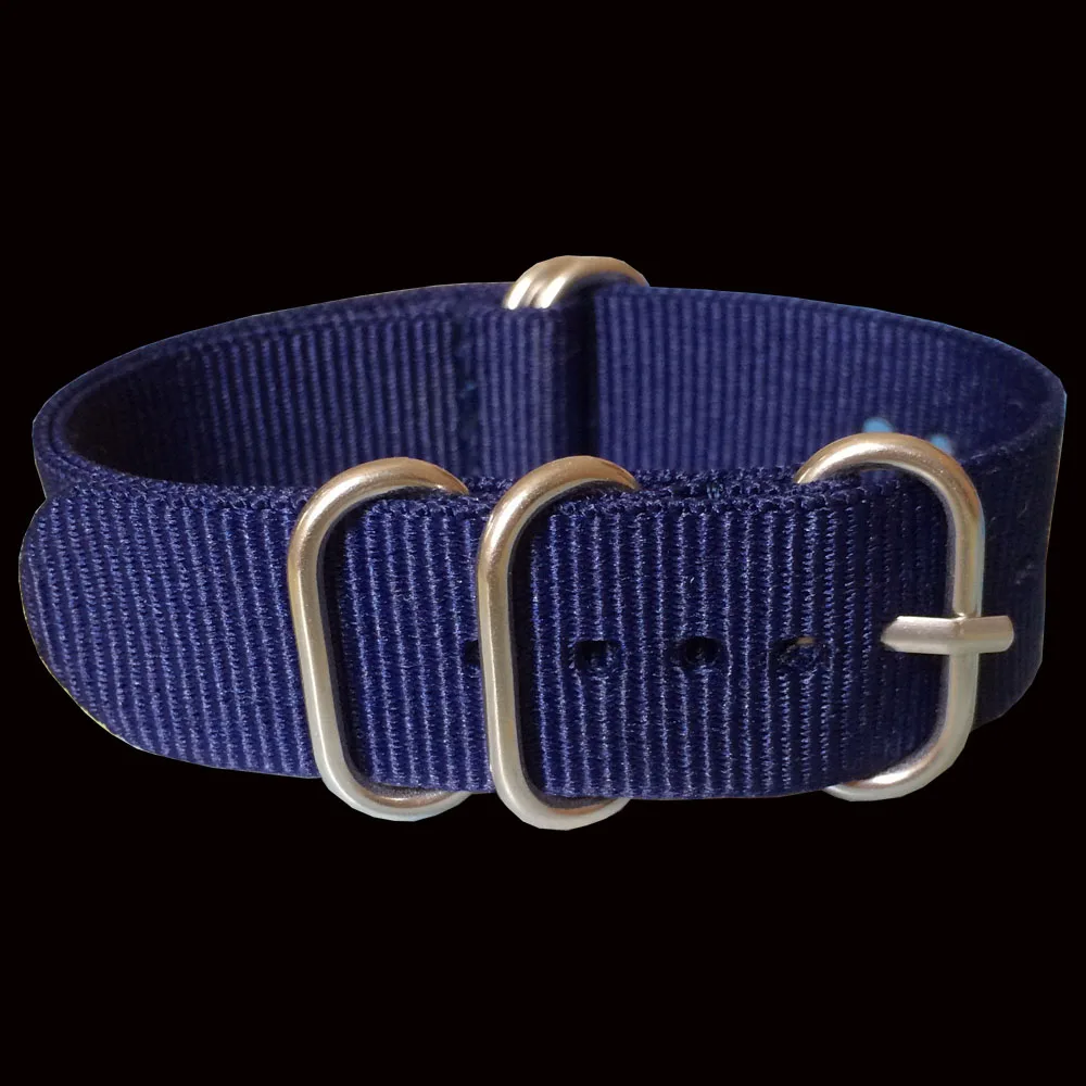 

Solid Color Retro Wholesale 24 mm Navy Army Sports Zulu fabric Nylon watchband Watch Strap 5 Rings Bands Buckle belt 24mm Man