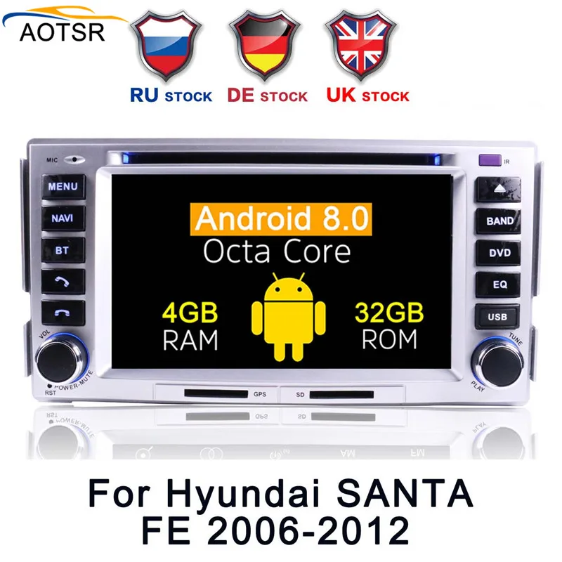 Top Android 8.0 car dvd player head unti For Hyundai c 2006 2007 2008 2009 2010 2011 2012 car radio stereo gps navigation BT 5