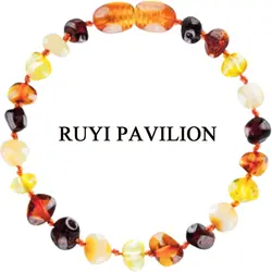 Ruyi PAVILION натуральный батик AmberTeething Цепочки и ожерелья браслет браслеты для младенцев детская полированный шарик 4-Цвет 14 см-16,5 см