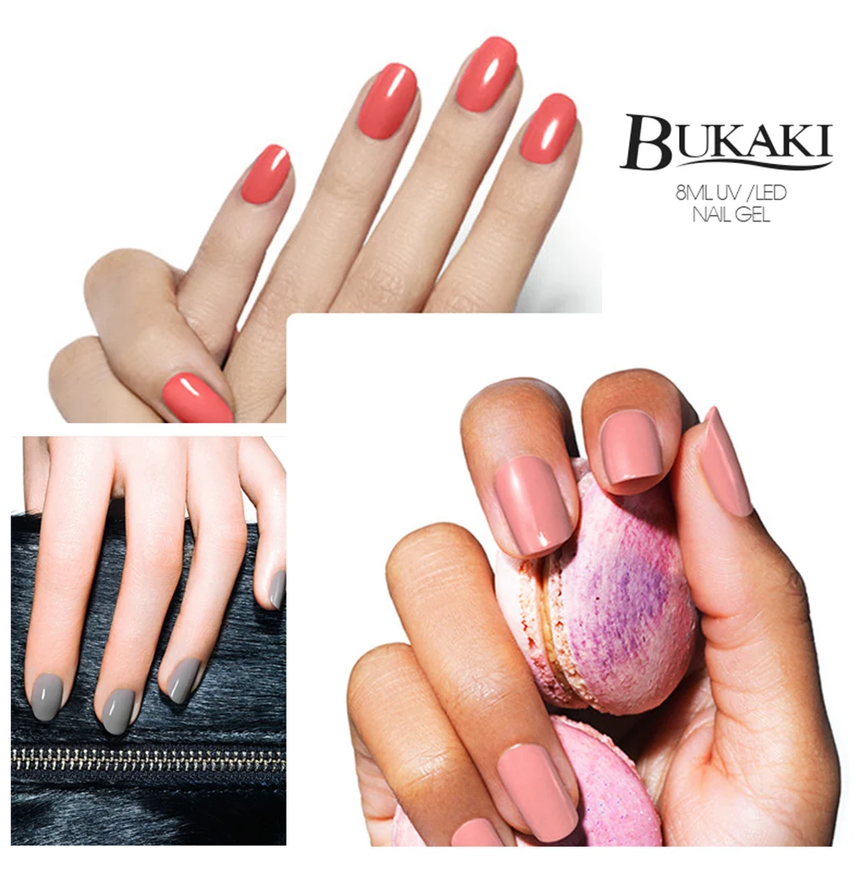 BUKAKI 5 PCS One Step Gel Nail Polish 3 In 1 Lamp For Gel Manicure Kits Gel Vanish Soak Off UV Nail Gel Art Tools