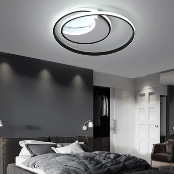 

Simple Fashion Modern Led Chandelier For Foyer Living room Bedroom Lamp AC110V 220 Ceiling Chandelier Lighting White&Black Frame