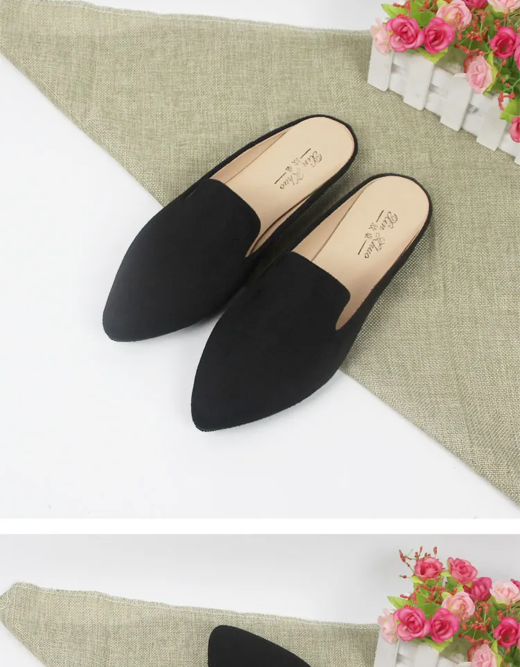 Г. Новые весенние шлепанцы на плоской подошве в английском стиле женские сандалии на внешнем каблуке большой черный размер 31-44