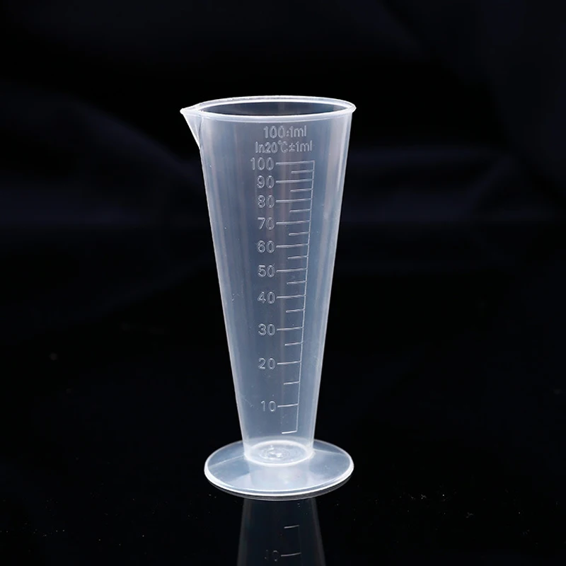 

10pcs/pack 100ml Plastic Conical measuring cup Graduated conical measuring cylinder for chemistry lab or Kitchen tools