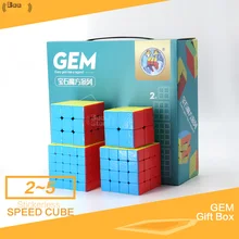 Shengshou драгоценный камень 1 шт. и 4 шт./компл. 2x2/oneplus 3/OnePlus x 3 4x4 5x5, волшебный куб, 3x3x3, 4x4x4, 5x5x5, 2x2(ширина) x 2 Головоломка Куб Подарочная коробка обучающая игрушка