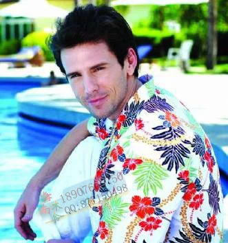 

Free shipping Male shirt flower clothes clothing clothes hawaii shirts 2XL 3XL