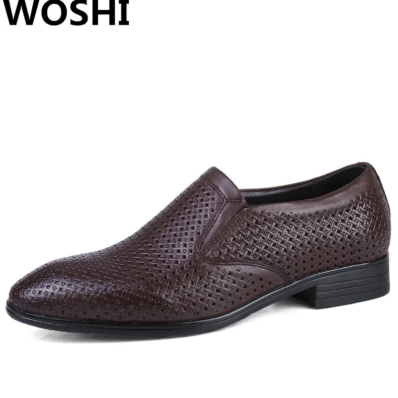 Big Size 35-50 Summer Casual High Quality Genuine Leather breathable Shoes Men Wedding business Dress Shoes Fashion Oxford w2