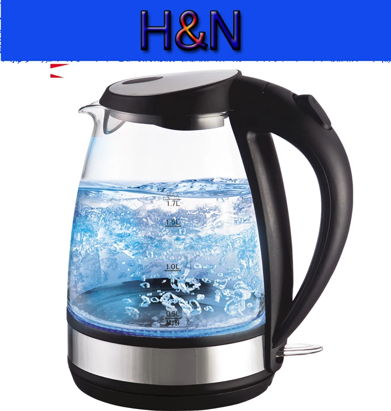 Amazing Blue Led Glass Electric Kettle Automatic Electric Glass Kettle