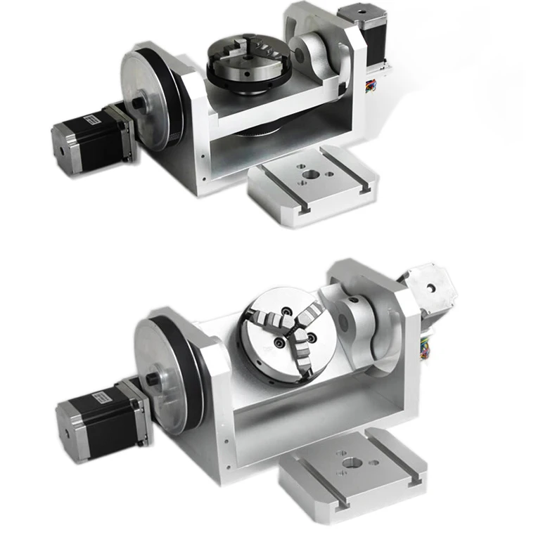 

CNC Rotary Axis Axle Spindle With K01-100-Jaw Mandrels For Mini CNC Router Woodworking Machine Parts FAI DA TE