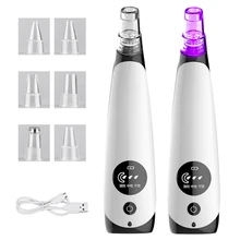 Электронный прибор для удаления черных точек лица Чистая пора вакуум Удаление прыщей вакуум всасывание фиолетовый свет аппарат для омоложения кожи