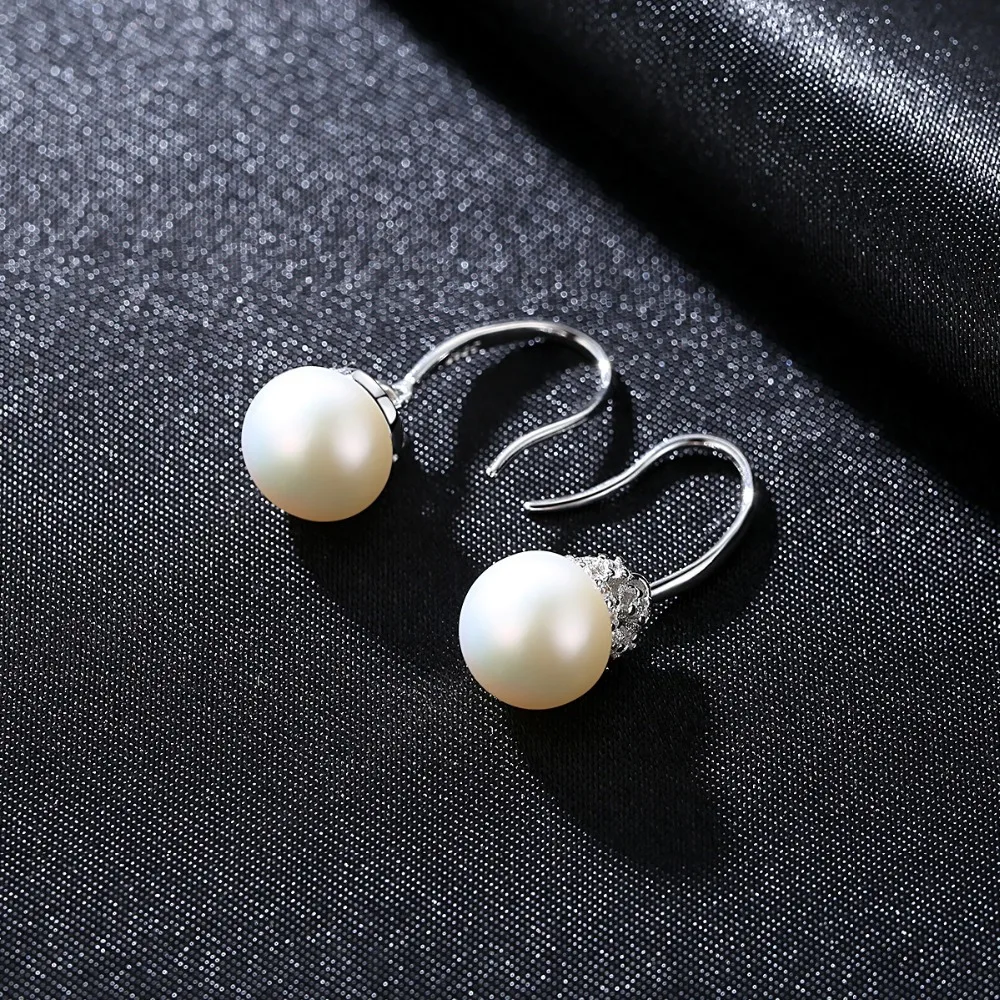 PAG&MAG Brand Crown Shape Cute silver 925 Jewelry AAAA 9-9.5mm Bead Natrual Pearl Earrings Gift for Girls Factory Wholesale PAG&MAG Brand Crown Shape Cute silver 925 Jewelry AAAA 9-9.5mm Bead Natrual Pearl Earrings Gift for Girls Factory Wholesale