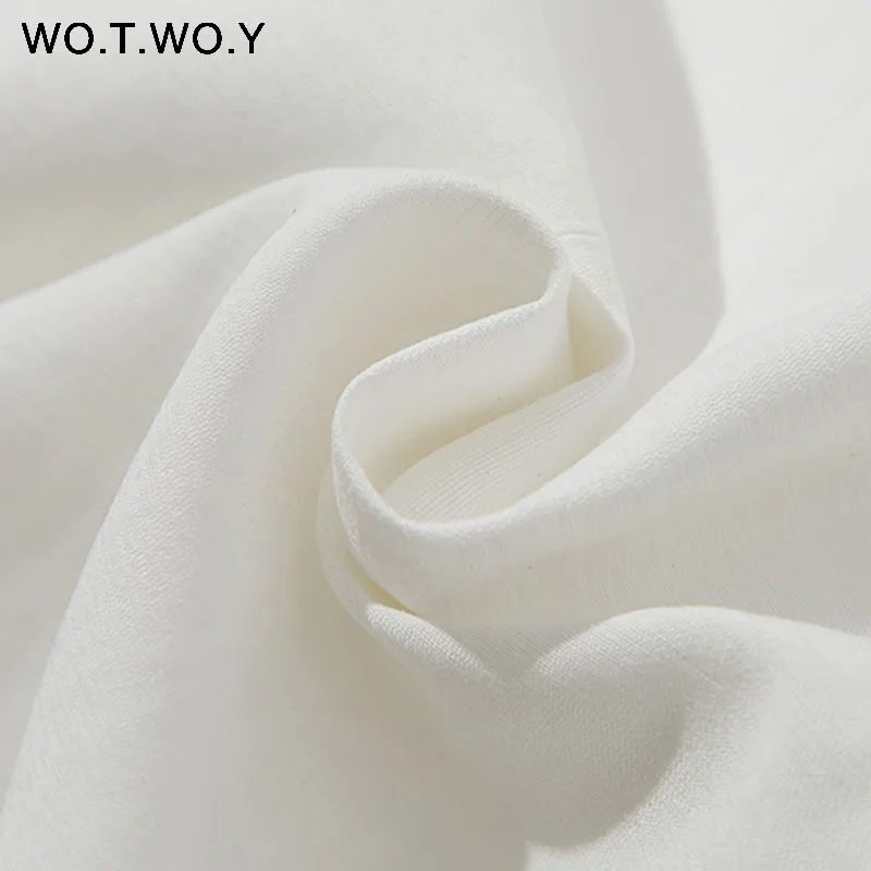 WOTWOY Double Breasted White Black Blazer Female Long Sleeve Office Ladies Blazer 2019 Autumn Jacket Women Outerwear Suit Coats
