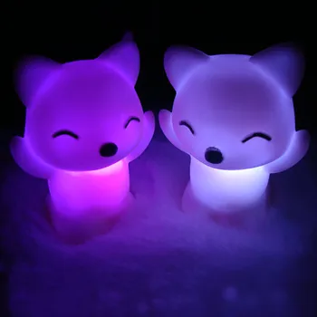 

LED Fox Night Light Home Bedroom Desktop 7 Changing Colors Lovely Fox Shape LED Night Light Decoration Bedside Lamp
