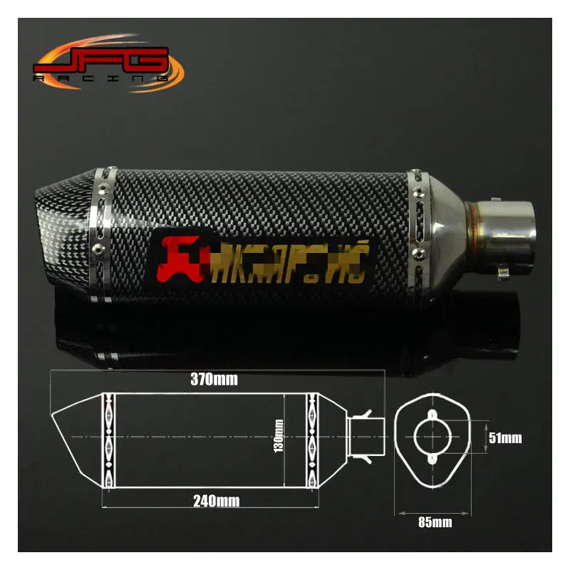 

MOKALI ID 51MM muffler motorcycle escape moto r3 crf230 mt 09 cbr500r benelli 300 gy6 gsxr 750 175-600CC scarico moto exhaust