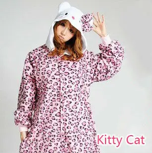 

New Arrival Style Hello Kitty Animal Cosplay Pajama Winter Lady Adult Onesies Halloween Cosplay Pajama Christmas Party Costume
