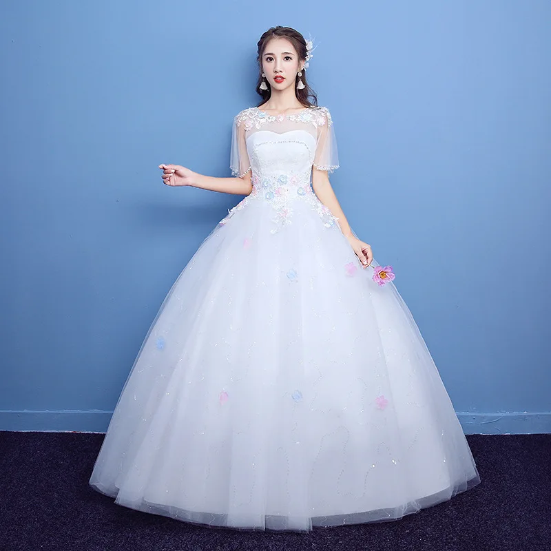 

Vestido de Noiva fashion Wedding Dress elegant Applique Lace Bride Wedding Dresses Bridal sequins Wedding Gown