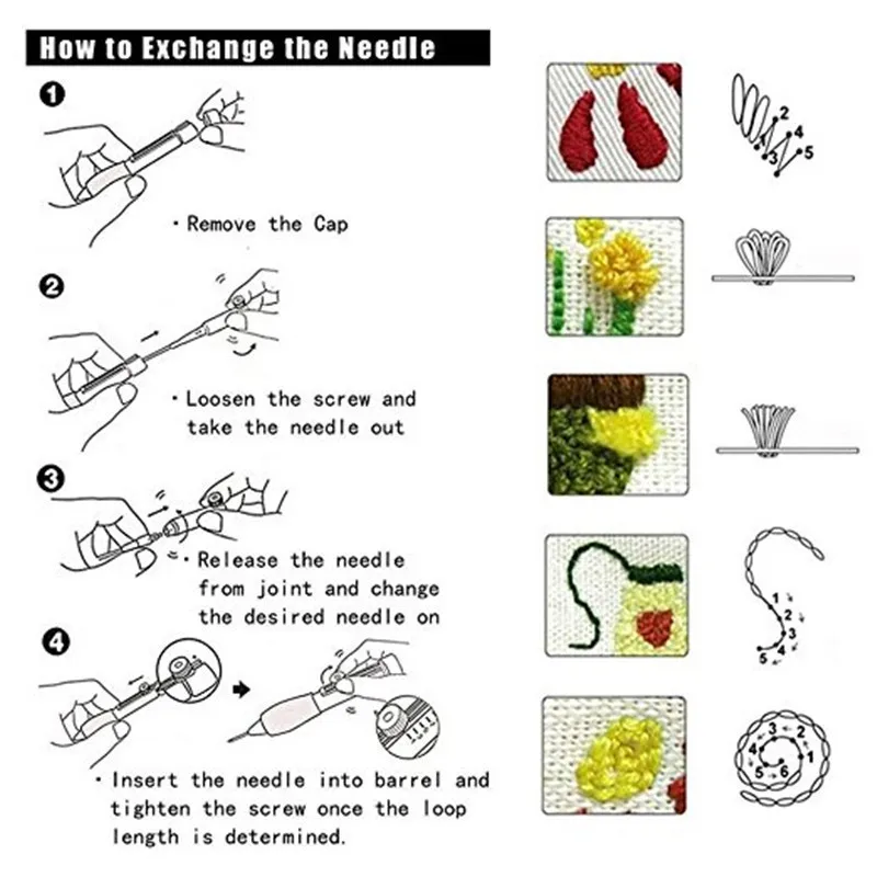Волшебная ручка для вышивания набор игл Сменный Набор иголок домашнее мастерство DIY ручной швейный инструмент для вышивки