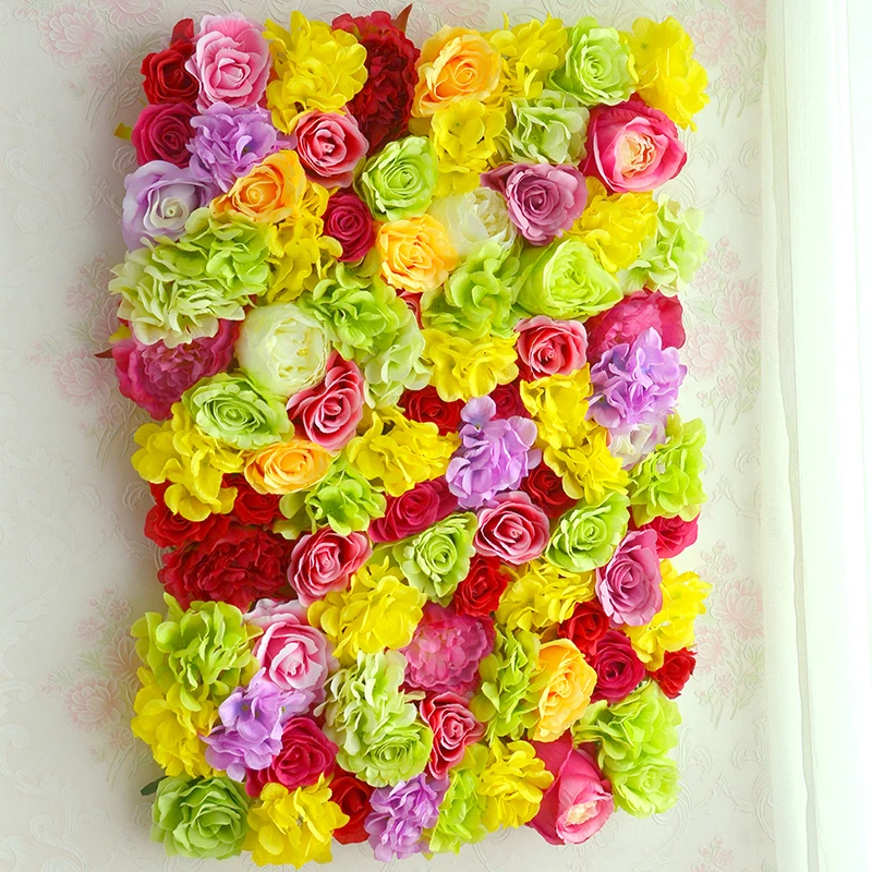 10PCS/LOT 40cm*60cm Artificial silk rose flower wall wedding decoration