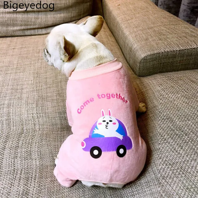 Eyedog Cotton Dog Pajamas Jumpsuit Autumn Winter Clothes Warm Eyedog Cotton Dog Pajamas Jumpsuit Autumn Winter Clothes Warm Coat French Bulldog Clothing Frenchie Costume