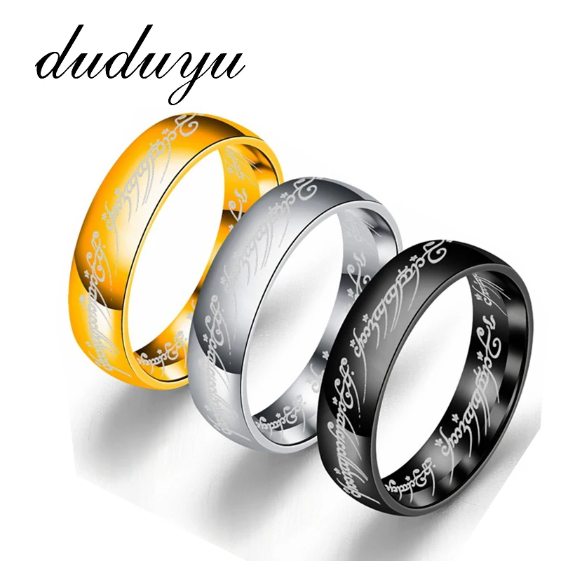 

2019 Midi Stainless Steel One Ring of Power Gold the Lord of Ring Lovers Women Men Fashion Hobbit 316l Jewelry Hot Sale