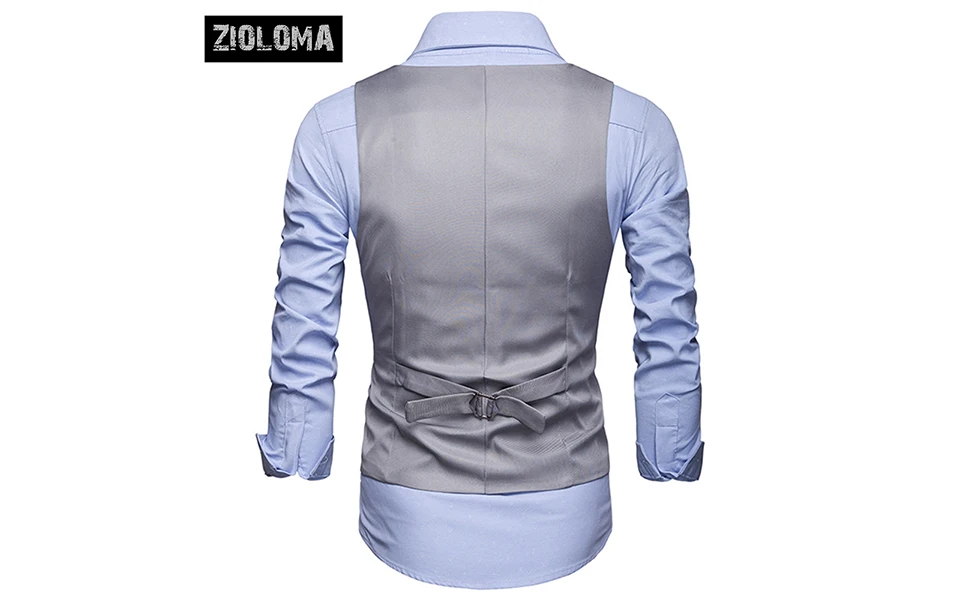 ZIOLOMA Men Basic Casual Male Waistcoat Gilet Homme Plaid Sleeveless Social