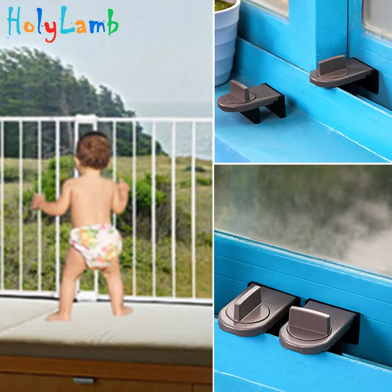 

Sliding Sash Stopper Cabinet Locks & Straps Doors Security Anti-theft Lock Window Sliding Door Baby Safety Lock Child Safety