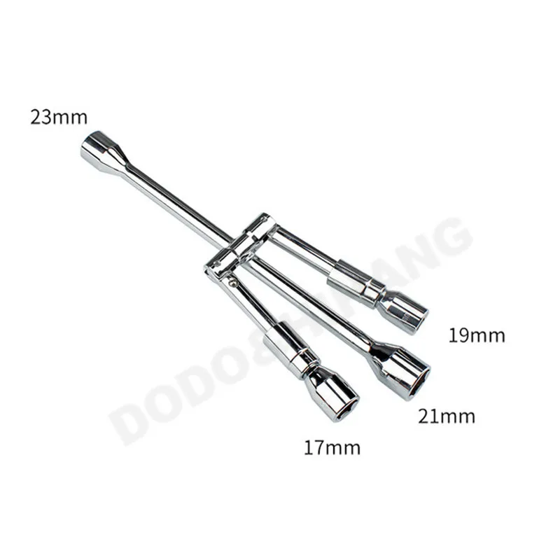 Folding Cross Wrench Car Wheel Repair Tool Auto Socket Spanner 17,19,21,23 Stowable Adjustable Portable Nut Tire Lug Tool DAL020d (6)
