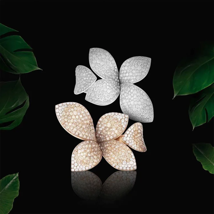 

luxury AAA cubic zirconia micro pave setting rose flower shaped big rings set.womens accessaries