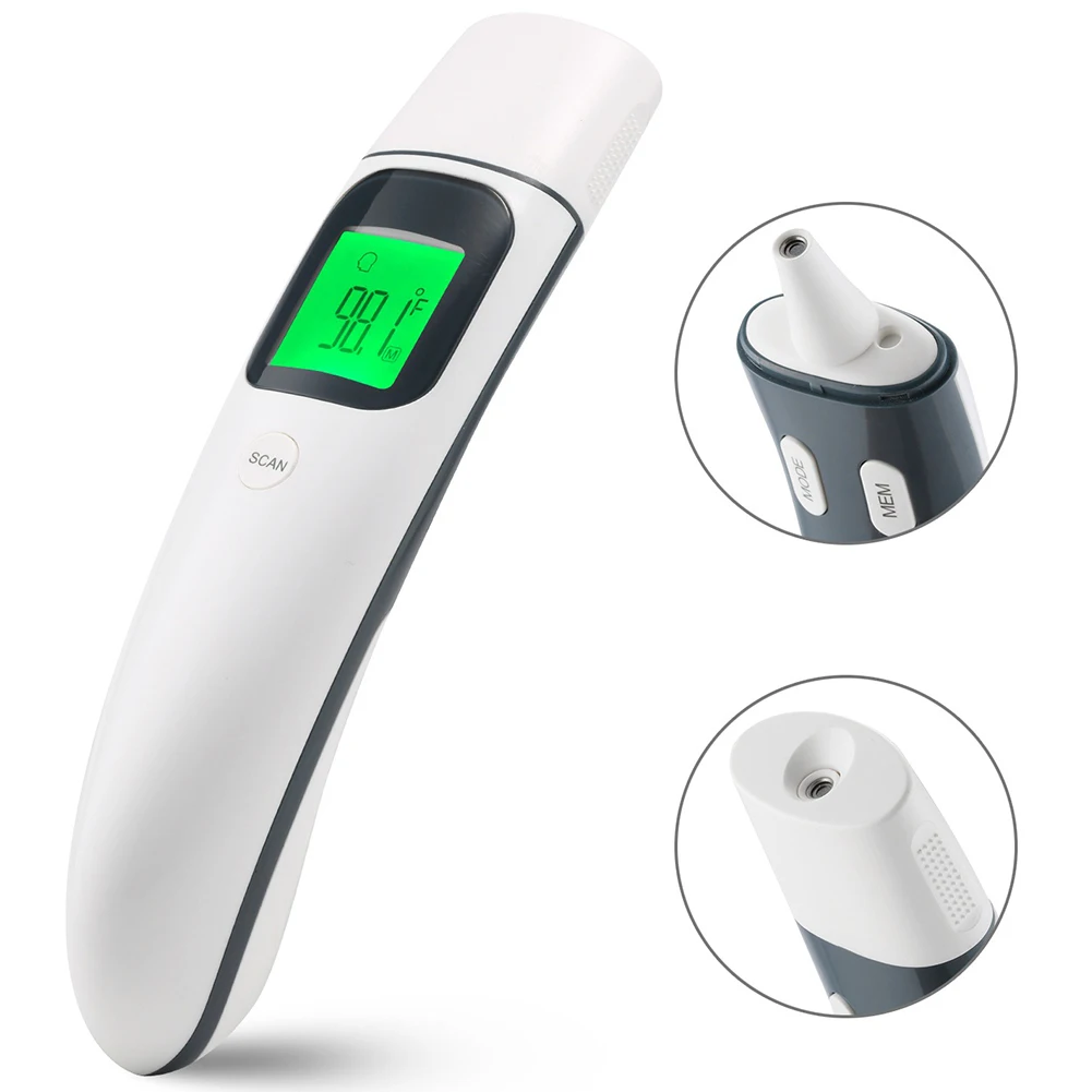 

Ear Backlight Children Forehead Infrared Electronic LCD Display Battery Powered Baby Thermometer ABS Digital Measurement Fever