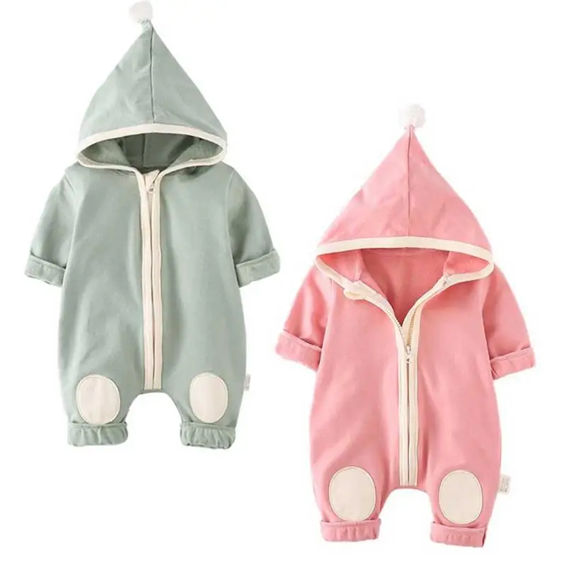 Baby Robes Newborn Clothes Long Sleeve Baby Onesies Romper Infant Hooded Cute Romper For Spring And Fall Long Sleeve