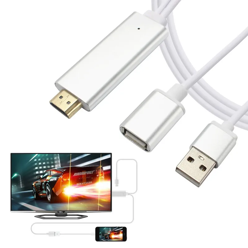 EDAL HDMI кабель HDTV адаптера AV 8 Pin/Micro USB к 1080P для iPhone 5 6 S Plus Android Samsung Xiaomi LG|Кабели HDMI| |