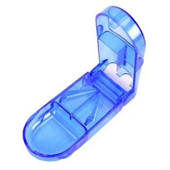 

Hot Divide Storage Compartment Box Case Medicine Pill Holder Tablet Cutter Splitter Travel Pill Box Color Random