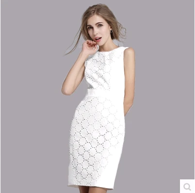 Vestidos Women Dress Summer White 2016 Hot Fashion New Slim Vestidos Women Dress Summer White 2016 Hot Fashion New Slim European Style Las Sleeveless Round