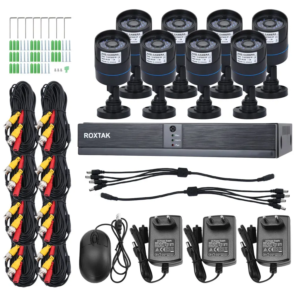 

8PCS/SET 8CH Camera System HD 720P DVR Camera System Kit Video Surveillance Home Security IP Cam Set IP Camera For Home safe