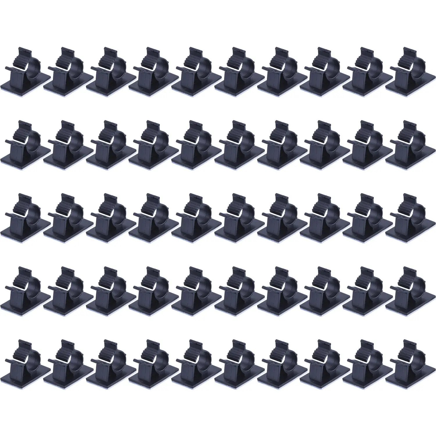 

Adjustable Cable Clips Adhesive Nylon Wire Clamps Black 50 Pcs