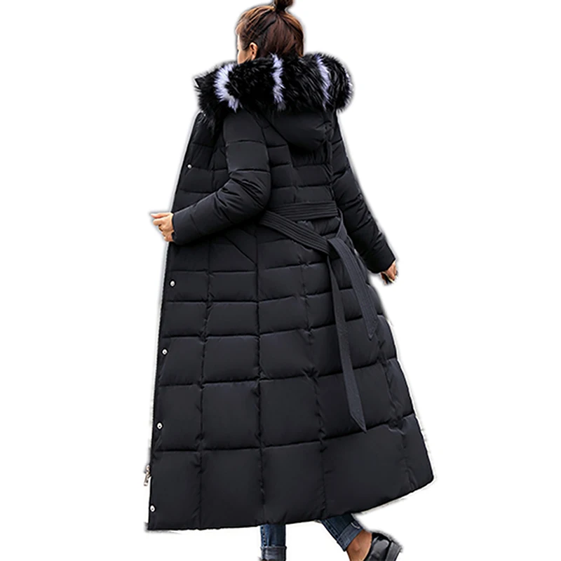 #*Cheap 2019 New Arrival Women Winter Jacket Fur Collar Hooded Down Cotton Female Coat parka Long Parka Warm Thicken Outwear Plus size