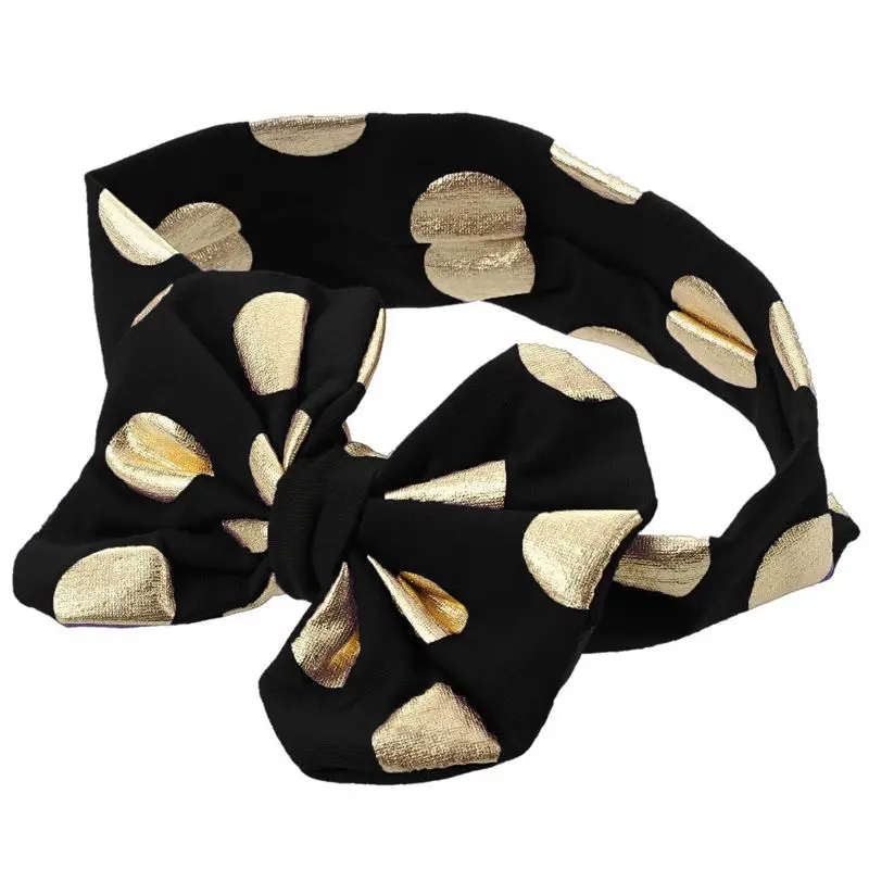 

Top-Fashion Baby Infant Girl Gilding Big Bow Knot Dot Headband Kid Toddler Hair Accessories black hair accessories clothes