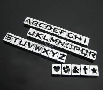 

1300pcs/lot 8mm A-Z hollow slide letter DIY English Alphabet accessories fit for 8mm leather belt