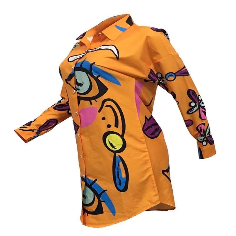 Сексуальная африканская одежда, женское платье-рубашка Bazin Riche в африканском стиле, повседневное абстрактное индивидуальное Платье с принтом свободного размера плюс, Длинная женская блузка