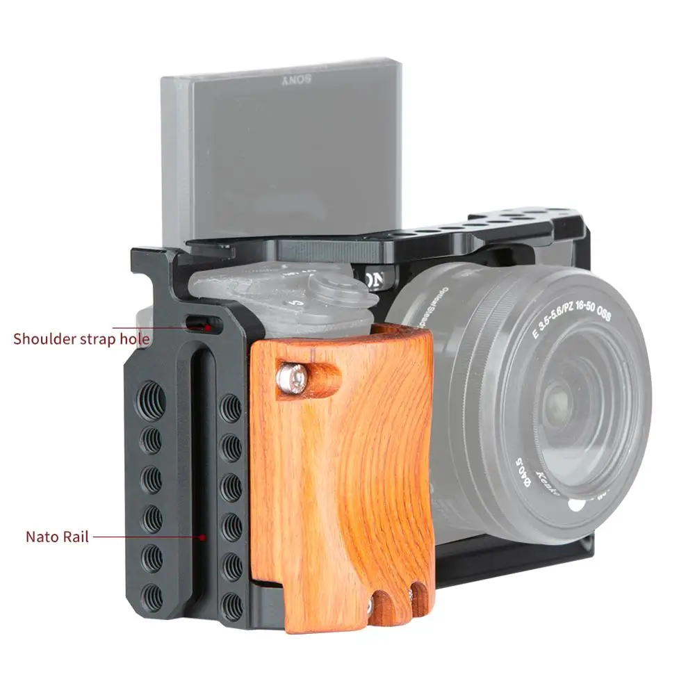 Niceyrig 6400 6500 набор клетки для камеры Sony A6500 камера с деревянной рукояткой фитинг A6400