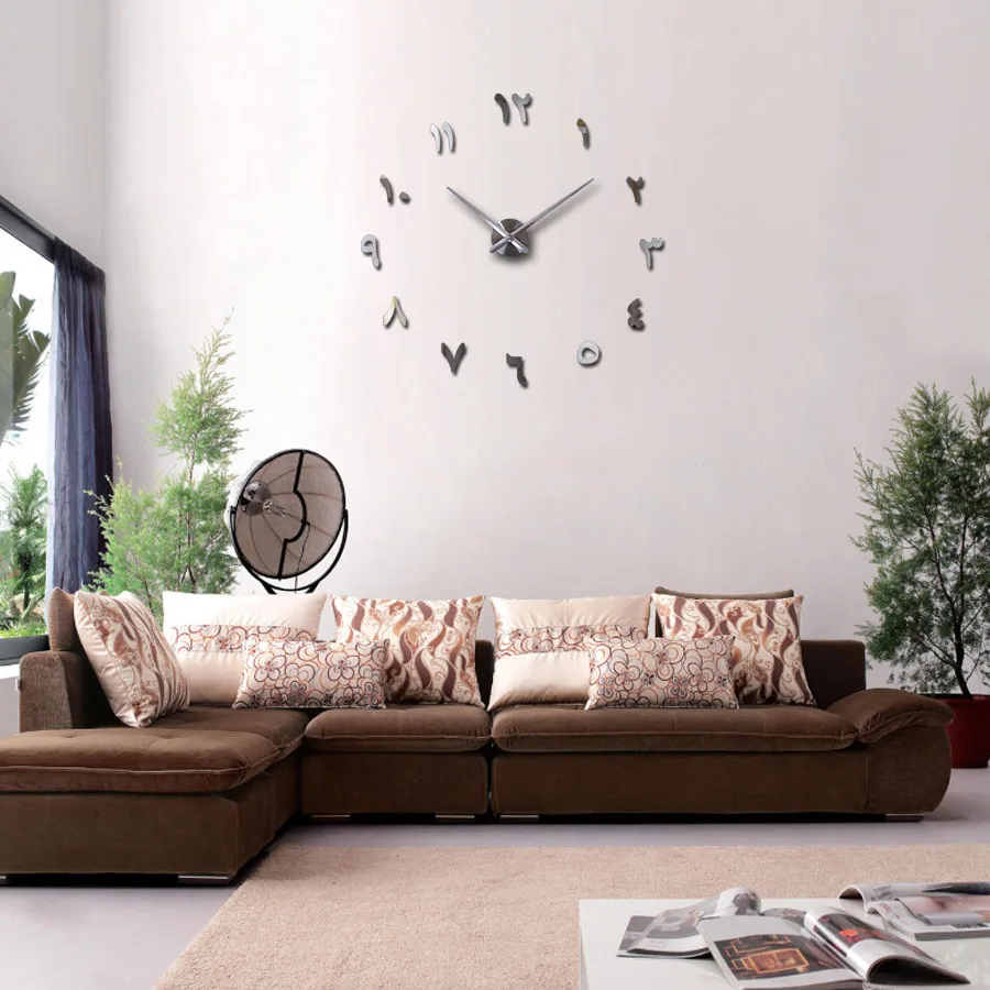 2014 новые модные часы настенные Horloge 3d Diy акриловые зеркальные наклейки украшение