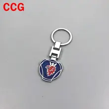 3D металлический цинковый сплав SAAB автомобильный брелок для ключей с логотипом брелок кольцо для ключей автомобиля держатель для SAAB Aero X 9-3 9-5 9-7X SCANIA брелок