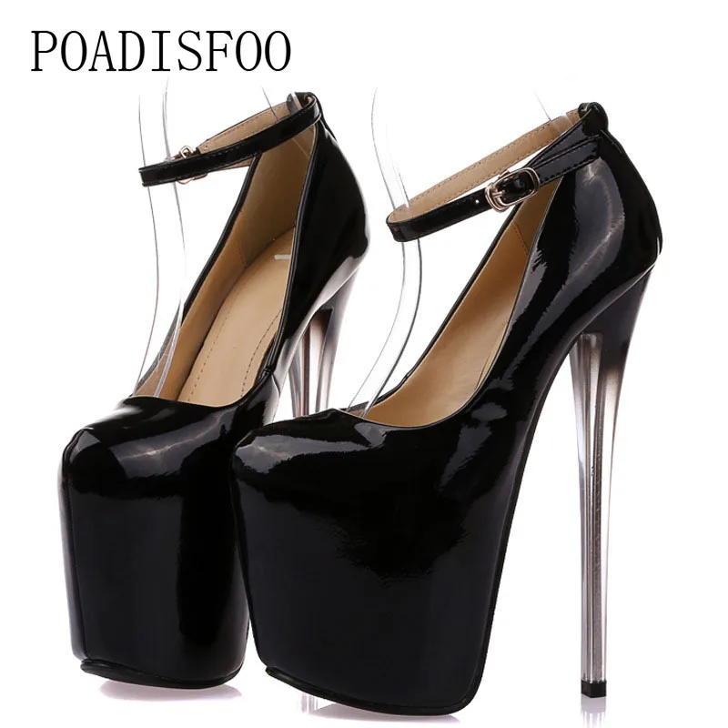 

POADISFOO Women Pumps Heels Fine With 20cm Nightclub Transparent With Large Size Transvestite Pseudonym 44-47 Yards MJL-6678-12